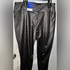 Apt 9 Black and Silver Ponte Leggings. XXL NWT